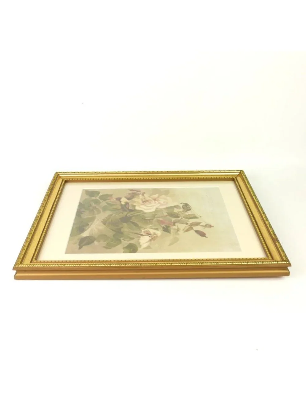Antique 1889 Louis Prang Chromolithograph Pink Roses Ellen Thayer Fisher Framed